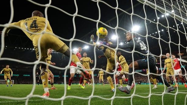 Crystal Palace's Argentinian goalkeeper #44 Walter Benitez concedes an own goal by Crystal Palace's French defender #05 Maxence Lacroix