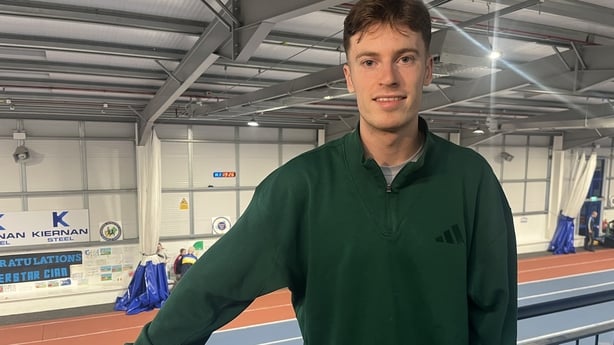 Cian McPhillips at Longford Athletics Club indoor centre 