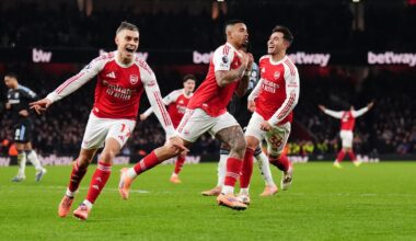 Arsenal five points clear with statement win over Villa