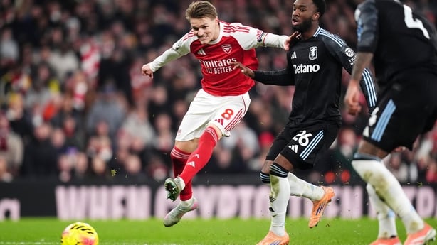 Arsenal's Martin Odegaard attempts a shot on goal