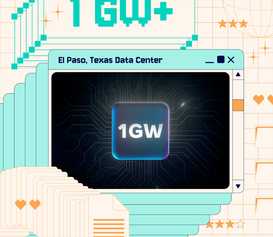 Abstract illustration of 1GW imposed on an illustration of a web browser