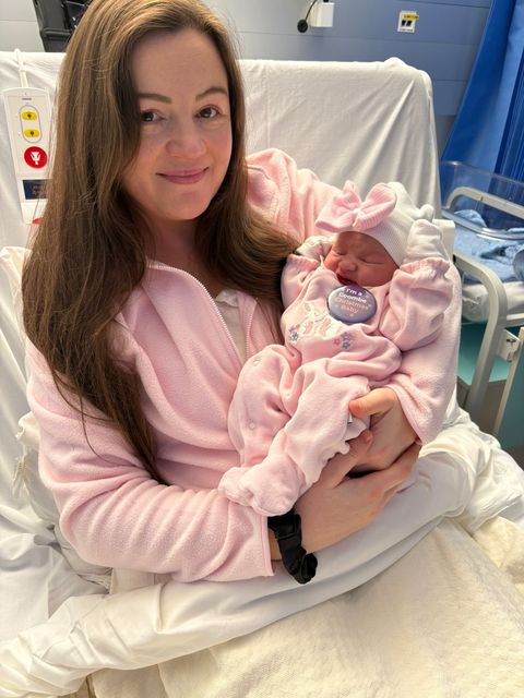Baby Croía held by mother Jodie McMullan