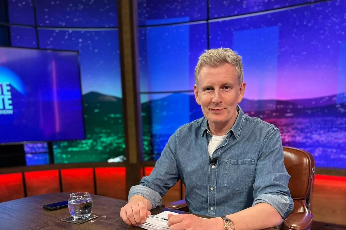 Patrick Kielty on the set of the RTE Late Late Show