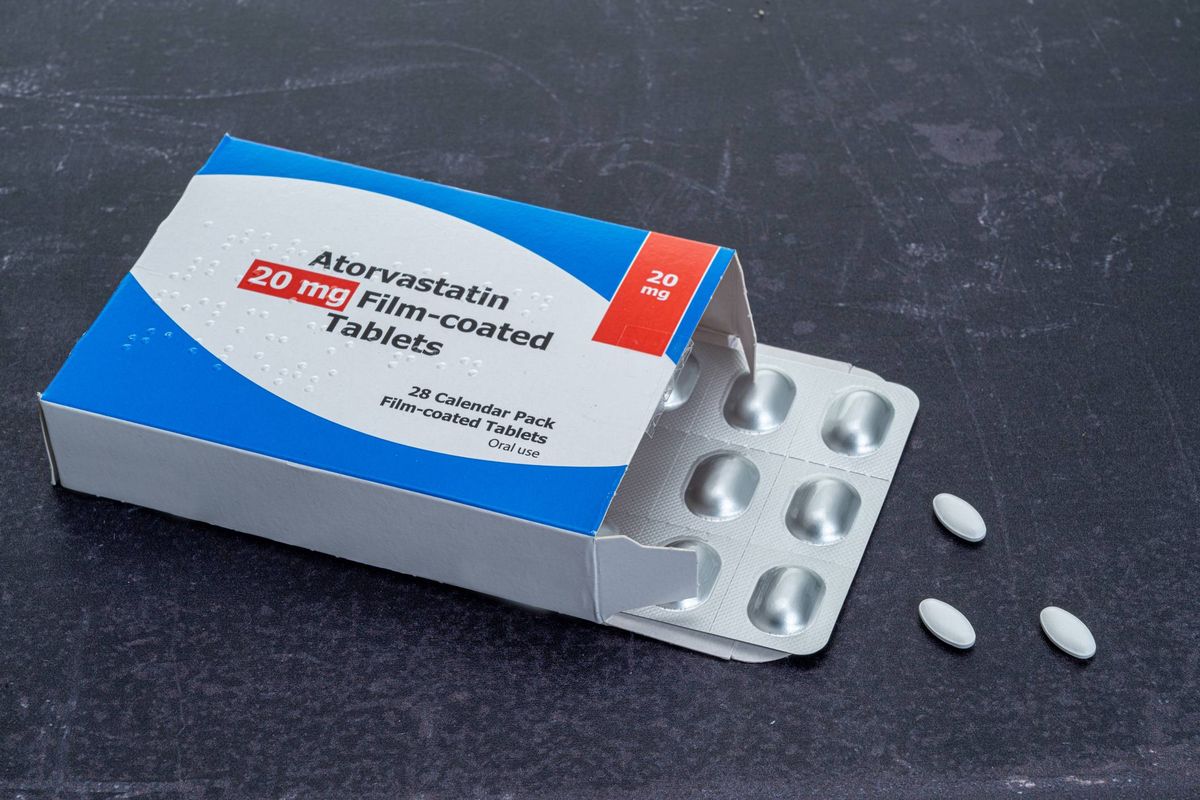 A generic box of statin pills