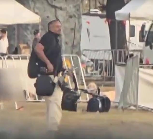 Sajid is pictured at Bondi on Sunday before he was shot dead by police