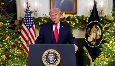 President Donald Trump delivers a televised address to the nation from the White House on Wednesday night, where he claimed his administration is bringing prices down ‘very fast’.