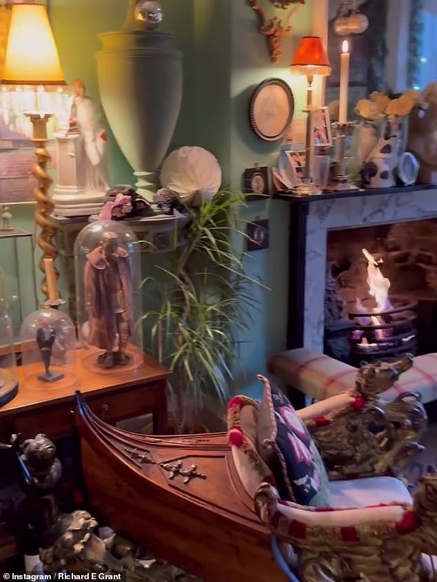 He captioned his post: 'Love that moment of anticipation, just before the guests arrive, candles and fire lit