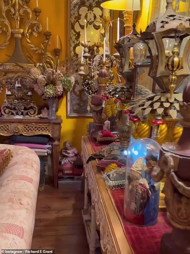 The living room was also filled with paisley printed sofas and delicately embroidered cushions