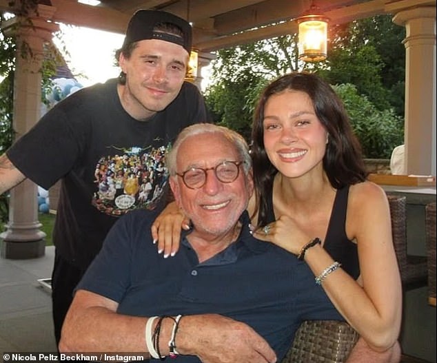 Actress Nicola's billionaire parents Nelson and Claudia are said to be 'excited' to have Brooklyn for Christmas (pictured with Nelson in July)