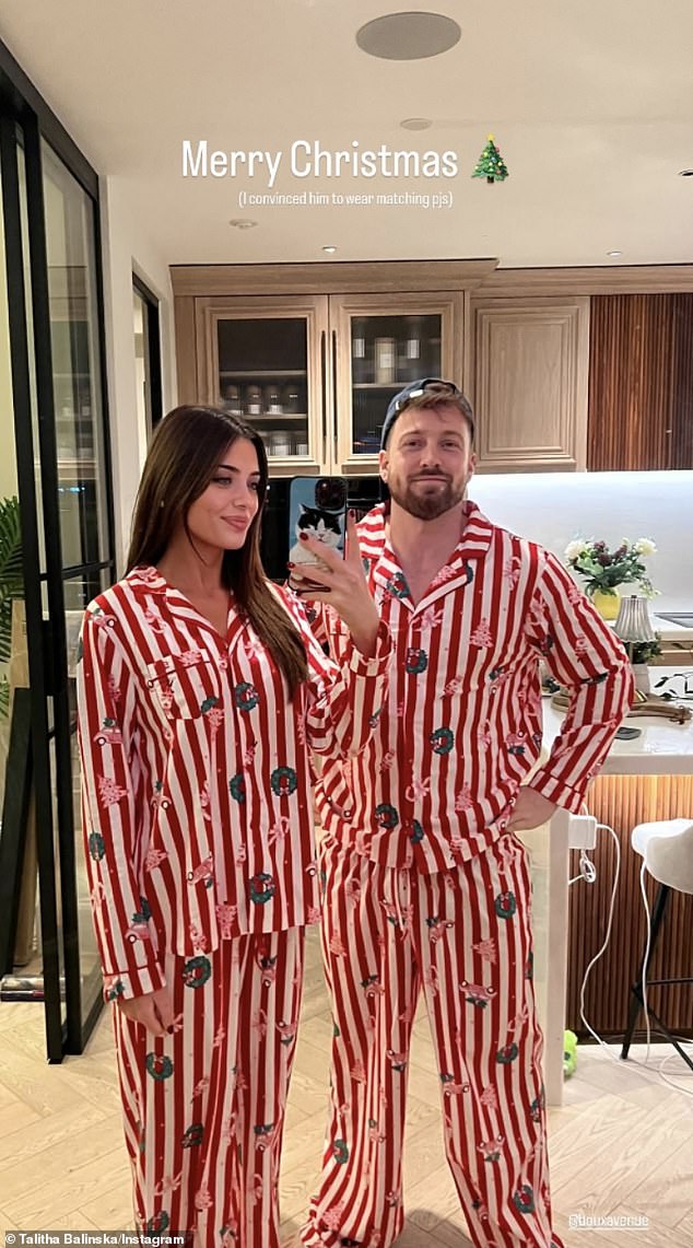 Sam Thompson, 33, proved his new romance with girlfriend Talitha Balinska, 25, is heating up as they spent their first Christmas together
