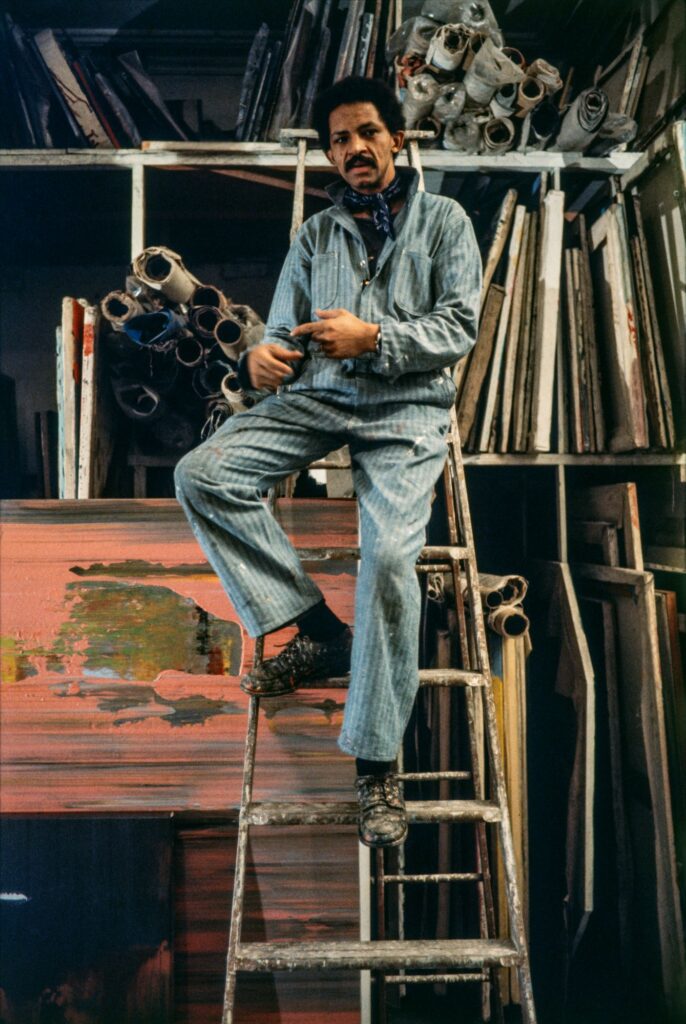 Portrait of Jack Whitten with Pink Psyche Queen, 1973, ca. 1975.