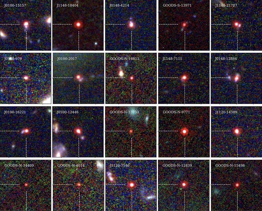 These are 20 of the Little Red Dot galaxies discovered with the JWST. Their discovery was first announced in March 2024. Image Credit: Jorryt Matthee et al 2024 ApJ 963 129DOI: 10.3847/1538-4357/ad2345URL: https://iopscience.iop.org/article/10.3847/1538-4357/ad2345, CC BY 4.0, https://commons.wikimedia.org/w/index.php?curid=154052277