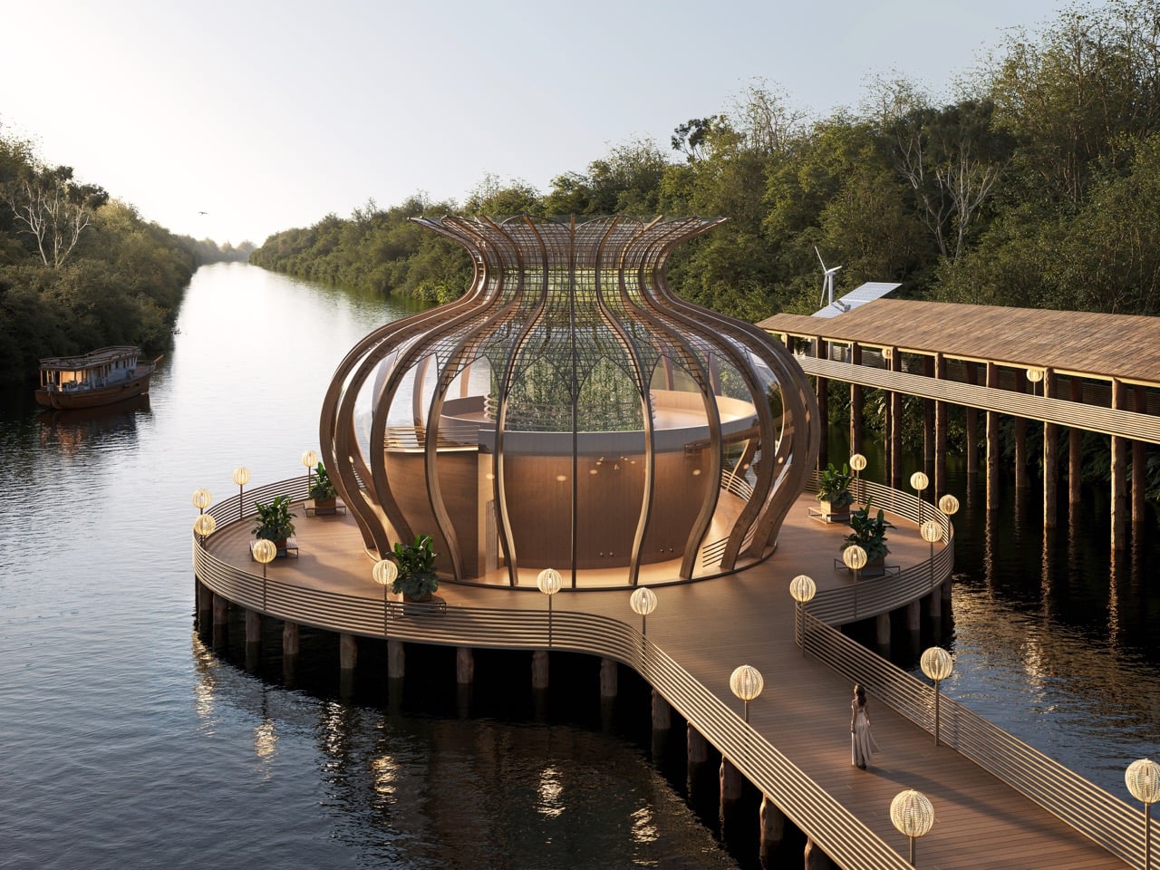 This Amazon Rainforest Pavilion Uses Bamboo and Biomimicry to Reconnect Humans With Nature