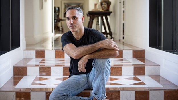 Zavros in the house he still shares with wife Alison Kubler, despite their separation.