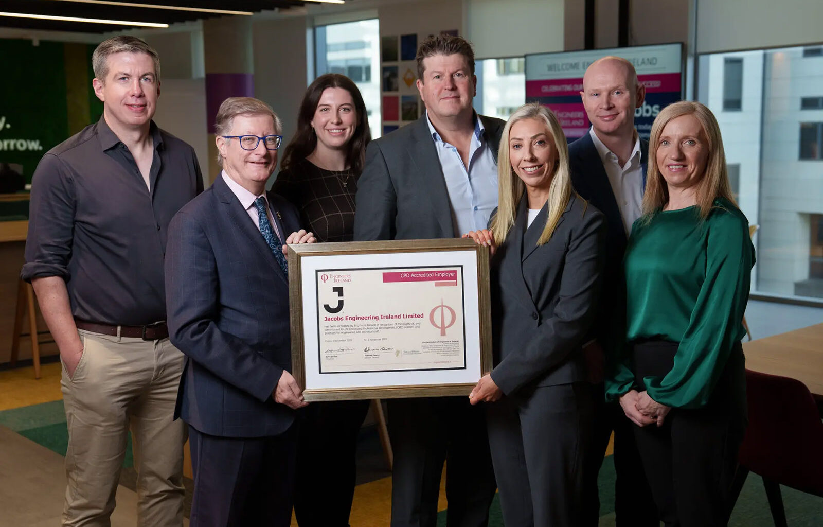 Jacobs Awarded Engineers Ireland’s CPD Accredited Employer Standard