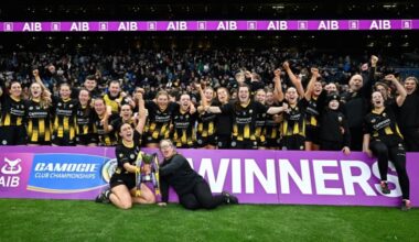 Camogie: Kirsten Keenan, Mairead Burke and Donnagh Mortimer react to All-Ireland success