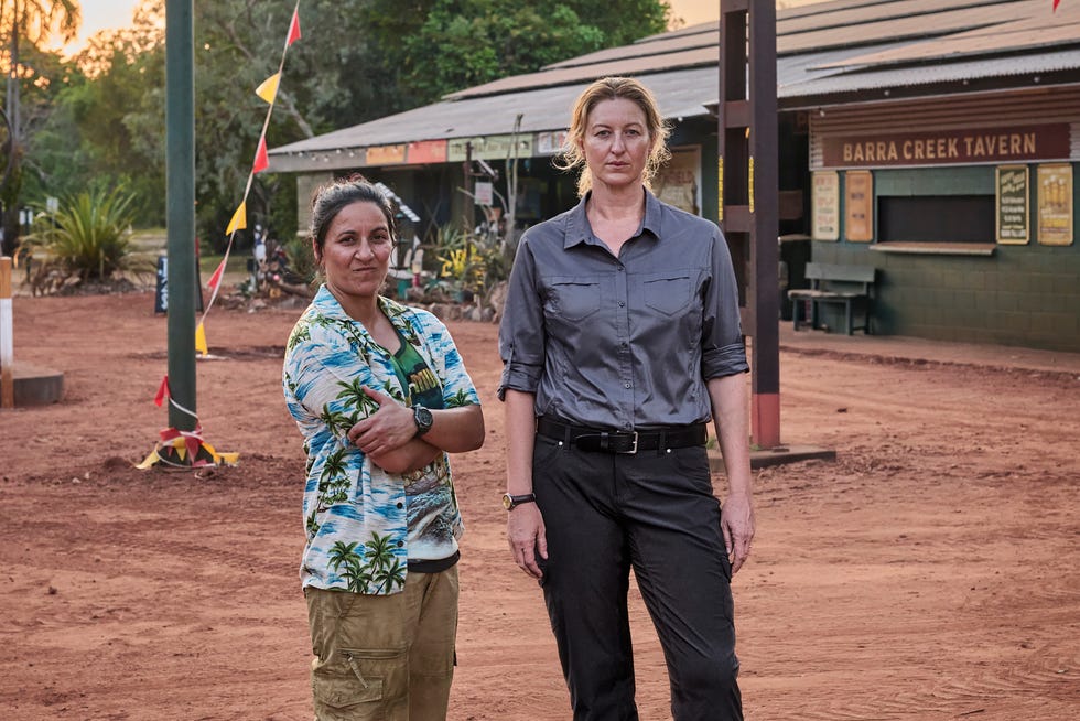 Deadloch Season 2 - First Look madeleine sami as eddie redcliffe, kate box as dulcie collins