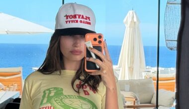 Hailey Bieber Wears Vintage Tee and Micro Shorts in New IG Selfie