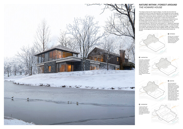 Howard Waterfall Retreat Competition: Buildner’s Winners Explore Multigenerational Living and Topography - Image 14 of 41