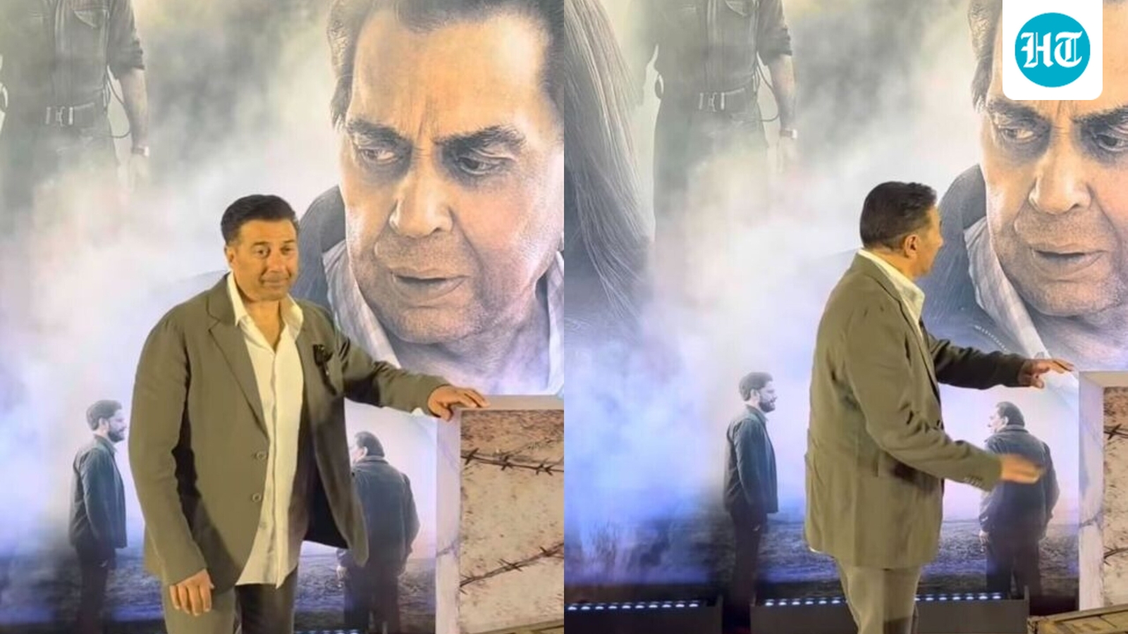 Sunny Deol gets emotional at Ikkis screening as he poses with dad Dharmendra's poster. Watch