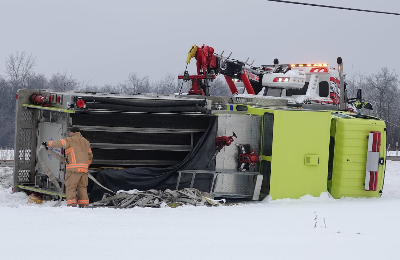 overturned firetruck 