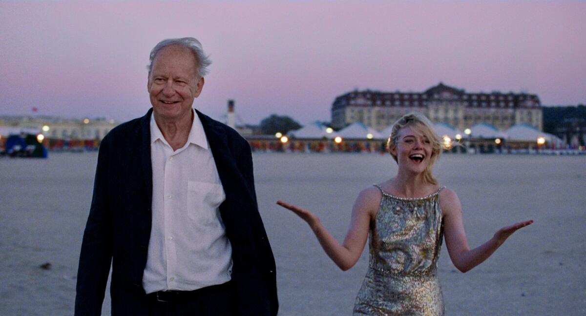 Stellan Skarsgård and Elle Fanning in "Sentimental Value."