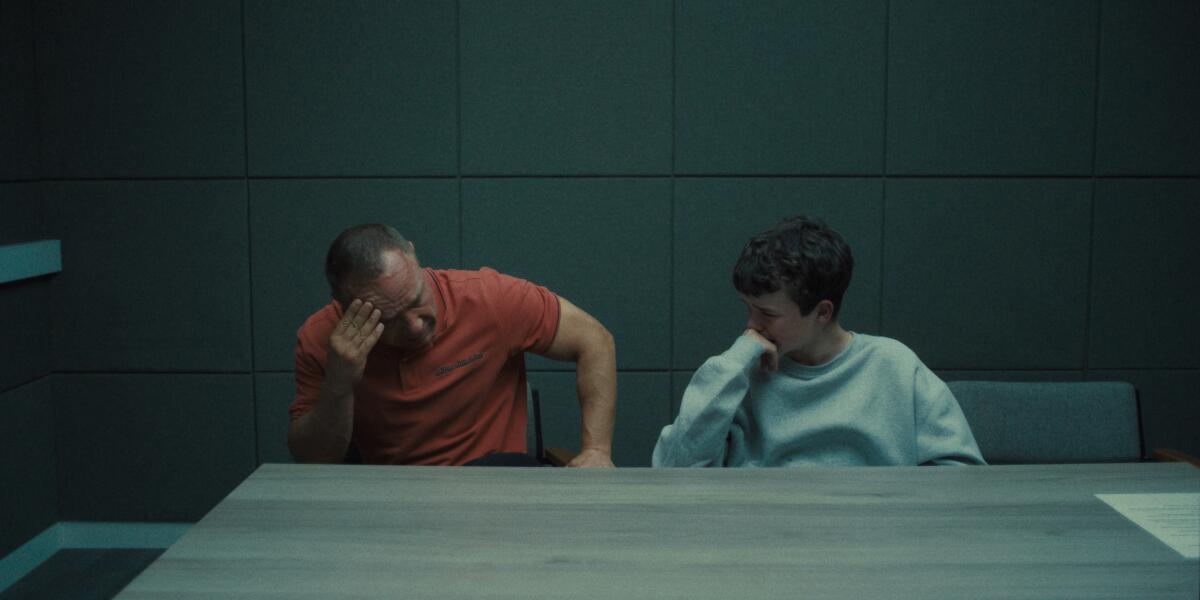 Stephen Graham, left, and Owen Cooper in "Adolescence."
