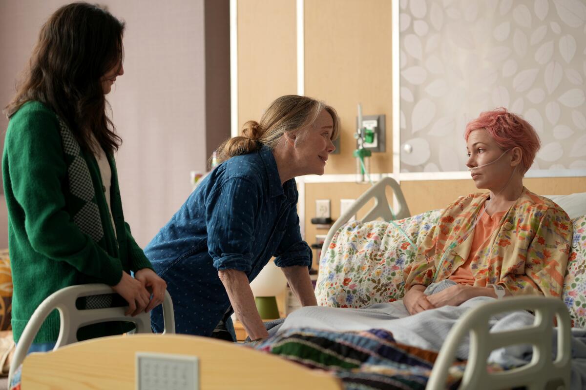 Jenny Slate, left, Sissy Spacek and Michelle Williams in "Dying for Sex."