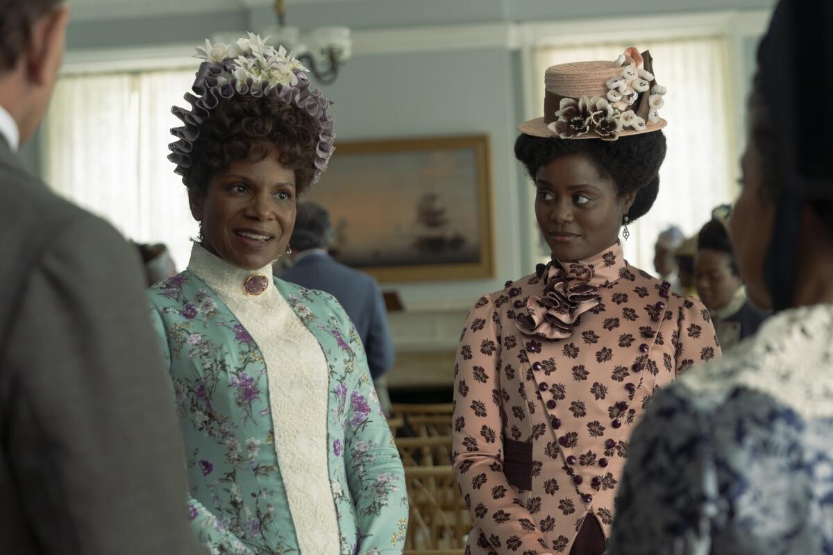 Audra McDonald, left, and Denée Benton in "The Gilded Age."