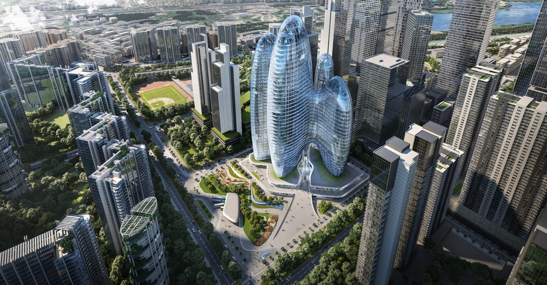 Zaha Hadid Architects’ OPPO Headquarters in Shenzhen Advances with Facade Installation