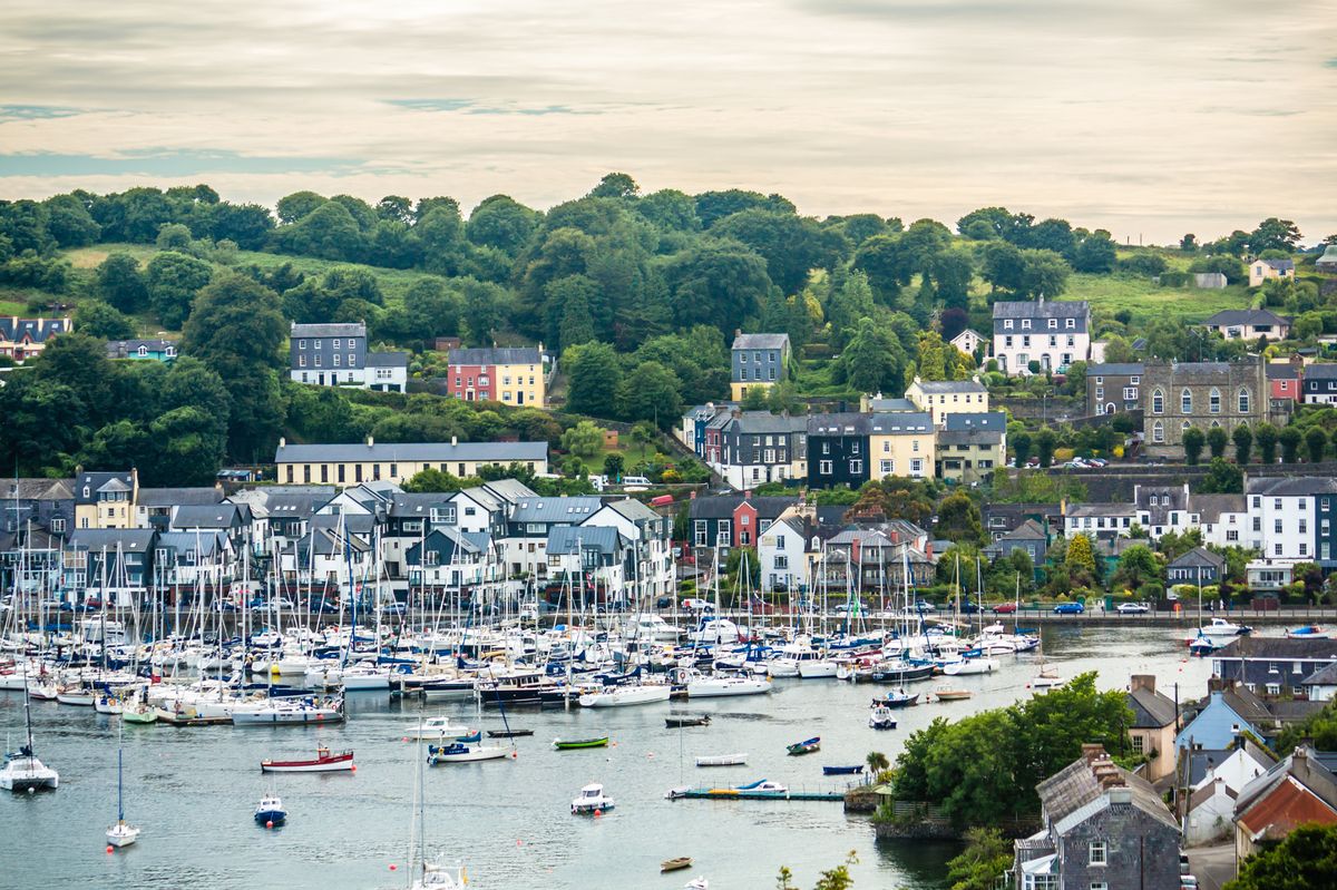 View of the Kinsale Harbour during sunset, County Cork, Ireland.