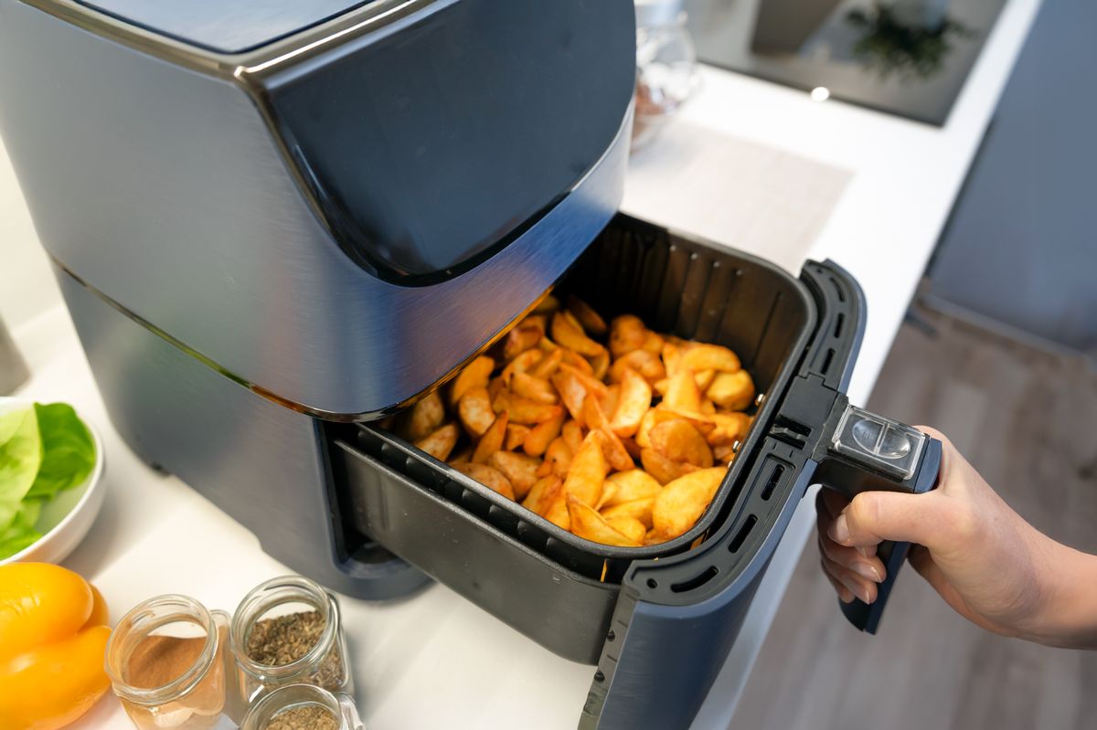 Air fryer machine in the kitchen
