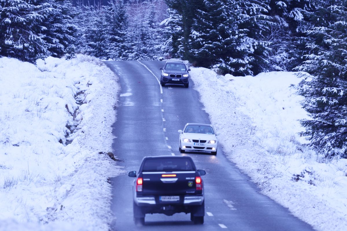 Snowy weather scenes in Wicklow
