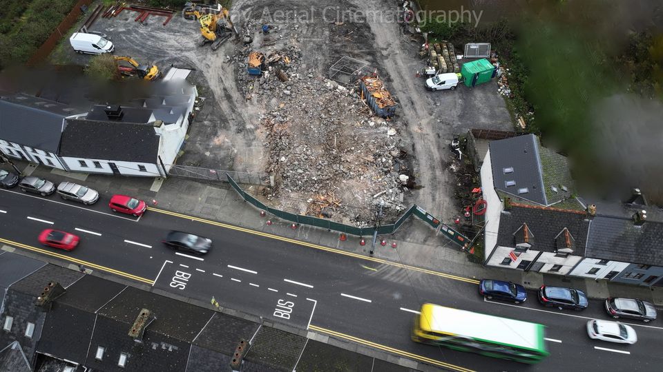 A bird's eye view of demolished Tonery's Bar in Bohermore, which will see the construction of a major new hotel development PIC CREDIT:
Galway Aerial Cinematography