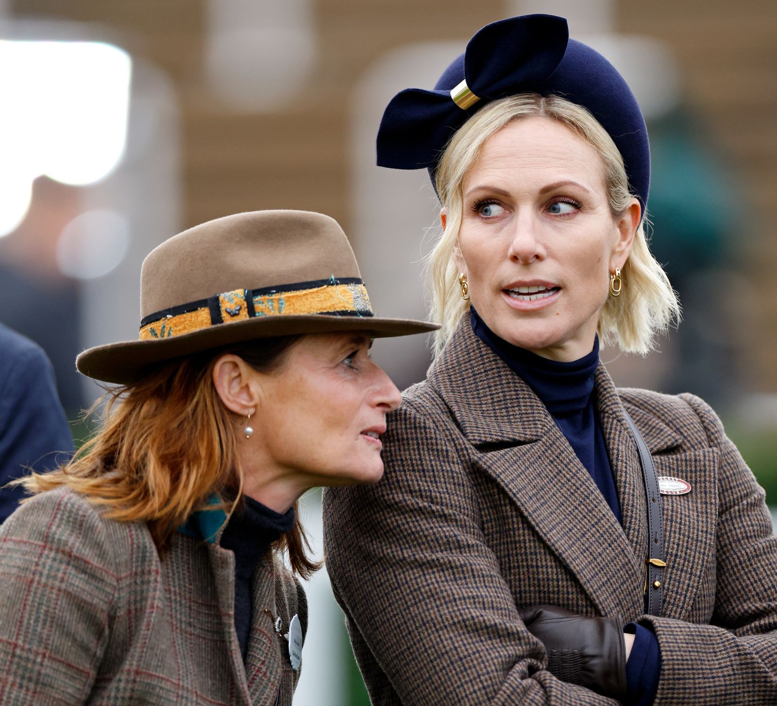 Image may contain Zara Tindall Jane Ira Bloom Person Head Face Adult Clothing Hat Photography Portrait and Blonde