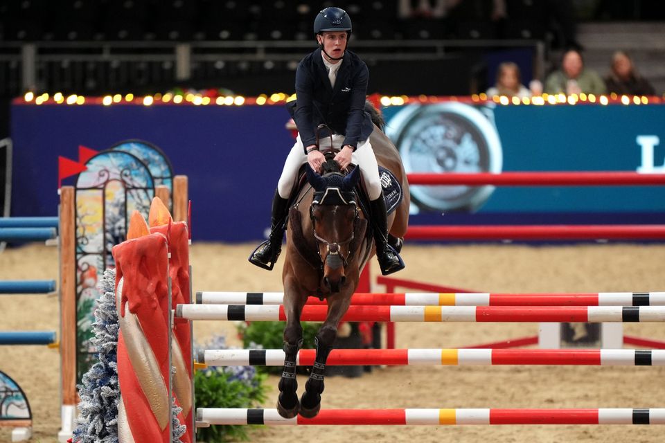 Tom Wachman on Do It Easy during the Champagne Taittinger Speed Stakes on day one of the London International Horse Show at ExCel London. (Photo by Ben Whitley/PA Images via Getty Images)