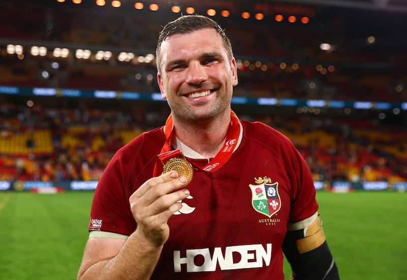 Tadhg Beirne with his Player of the Match medal after the Lions' win over Australia in the opening Test of this summer's series. Photograph: Chris Hyde/Getty Images