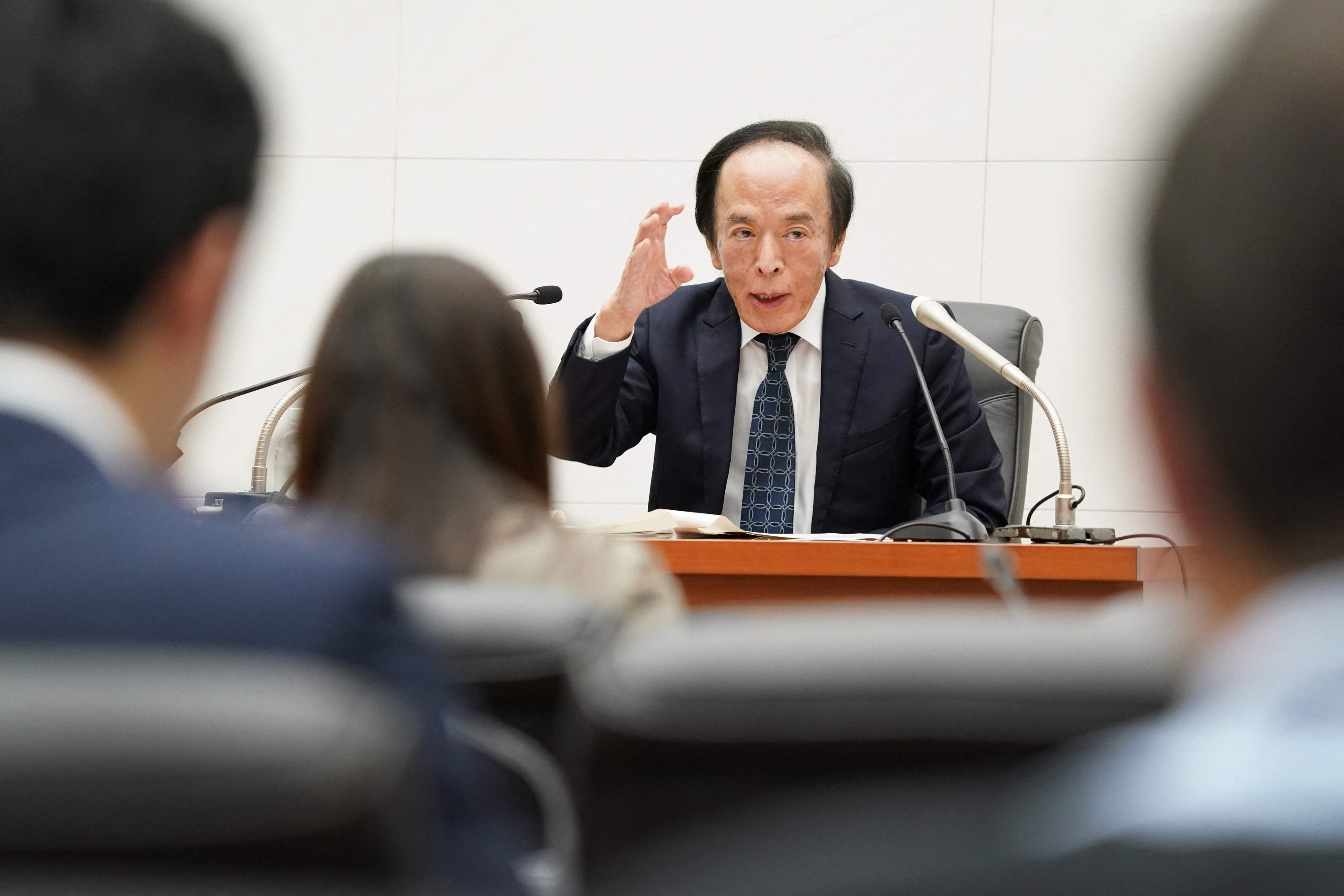 Bank of Japan (BOJ) Governor Kazuo Ueda answers questions during a press conference after the monetary policy meeting in Tokyo, Japan, Dec. 19, 2025. (AFP Photo)