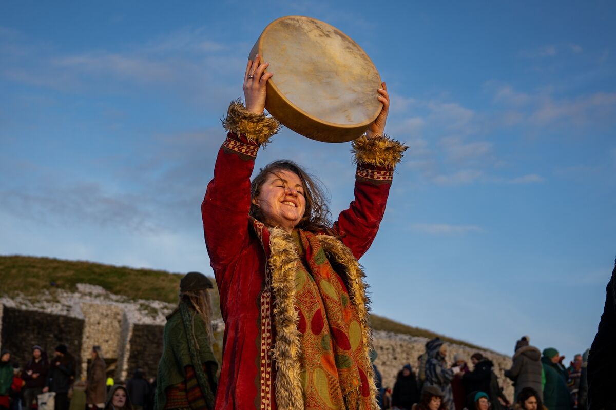 Nearly 2,500 people joined hands around a heartbeat of drummers at the UNESCO heritage site last year during the Winter Solstice. Picture: Chani Anderson