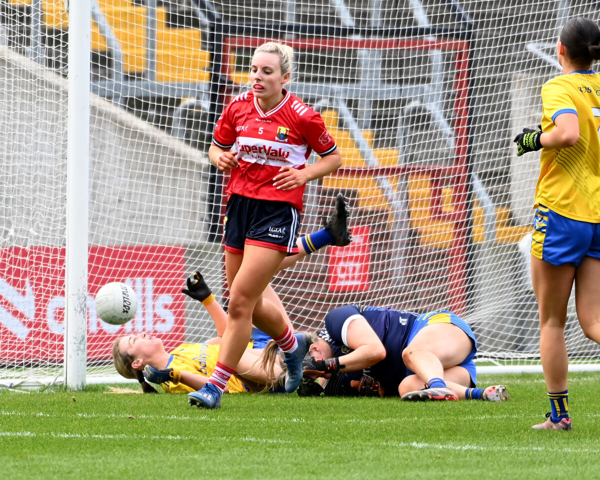 Emma Cleary celebrates her goal against Roscommon. Picture: Eddie O'Hare