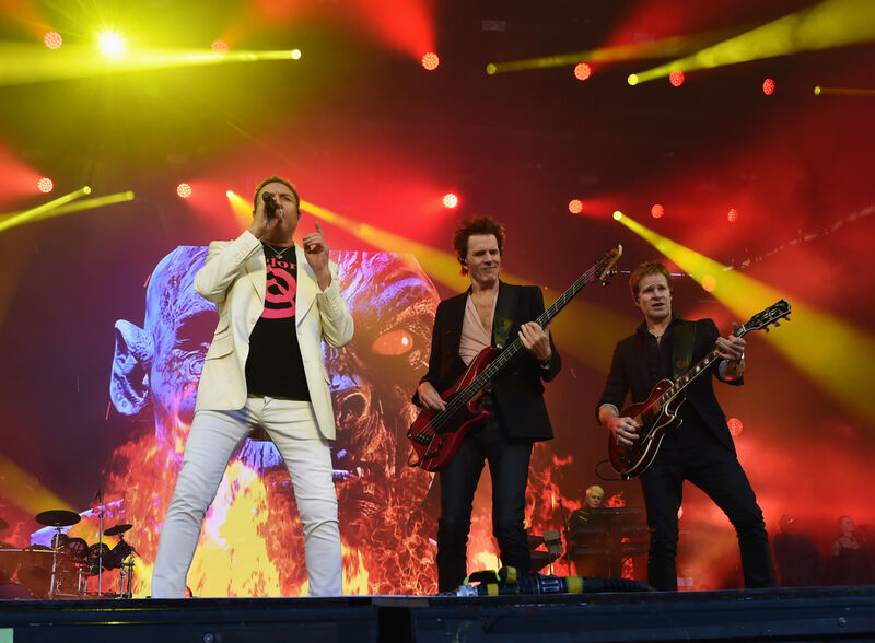 1st July 2025..... Simon Le Bon, John Taylor and Dominic Brown of Duran Duran in concert at Virgin Media Park (Musgrave Park). Picture: Eddie O'Hare