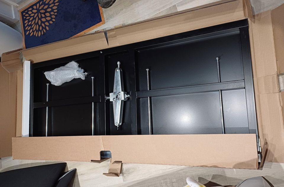 One of the expandable flood barriers