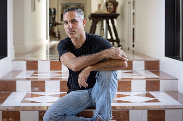 Zavros in the house he still shares with wife Alison Kubler, despite their separation.