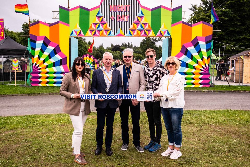 Pictured left to right are, Lisa Joy, Tourism Officer with Roscommon County Council, Liam Callaghan, Cathaoirleach of Roscommon County Council, Shane Tiernan, of CEO Roscommon County Council, Night And Day Festival co-founder Craig Hughes and Rohna McGrath, Arts Officer with Roscommon County Council