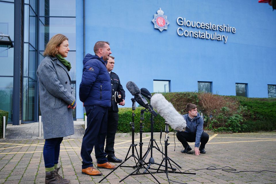 (Left to right) Councillor Chloe Turner from Stroud District Council, Detective Superintendent Ian Fletcher from Gloucestershire Constabulary and Deputy Chief Fire Officer Nathaniel Hooton from Gloucestershire Fire and Rescue Service (Ben Birchall/PA)