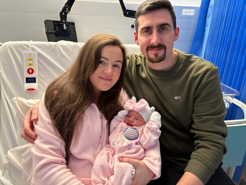 Jodie and Jeremy McMullan with baby Croía, who was born in the Coombe