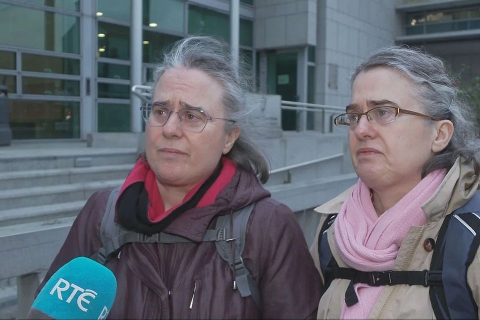L-R: Mary and Regina Cooney outside court at the senentinc hearing