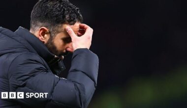 A graphic of Premier League players from every team in the division in 2025-26 season, with the Premier League trophy in front of them.