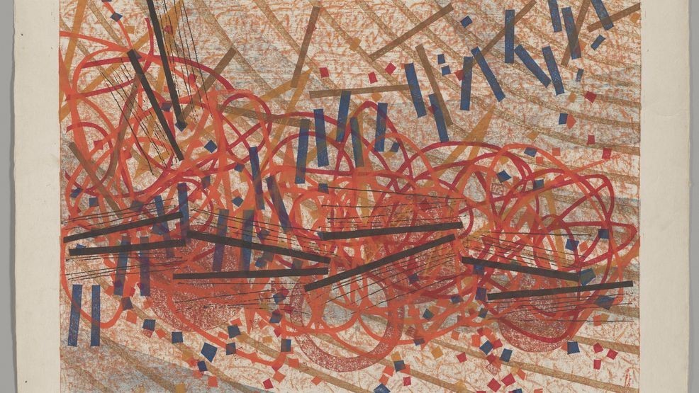 {p}Yoshida Chizuko (Japanese, 1924–2017), Jazz, 1954, color woodblock print on paper, image: 13 13/16 in x 19 1/2 in; sheet: 16 1/8 in x 22 1/2 in, Museum Purchase: Kathryn G. Rees Endowment Fund. Portland Art Museum, Portland, Oregon, 2015.189.1{/p}