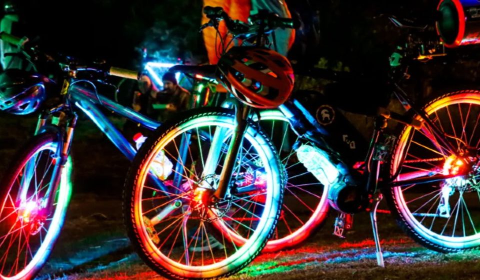 Night time Illuminated Bicycle Parade